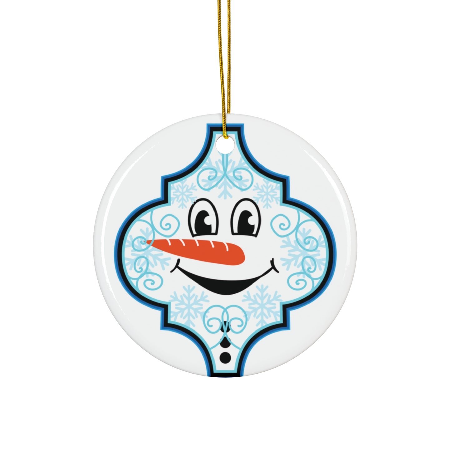 Snowman Ceramic Disc Ornament     Item #9424037