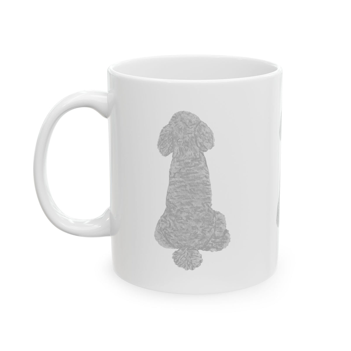 Dog Silhouette Mug – Back View Ceramic Coffee Cup 11oz    Item #853514
