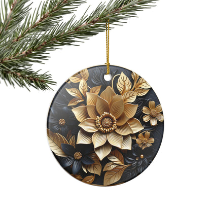 Elegant Floral Ceramic Ornament – Botanical Home Decor    Item #49221
