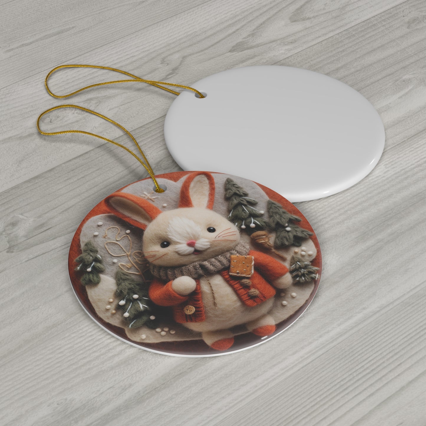 Rabbit Ceramic Disc Ornament       Item #1421546