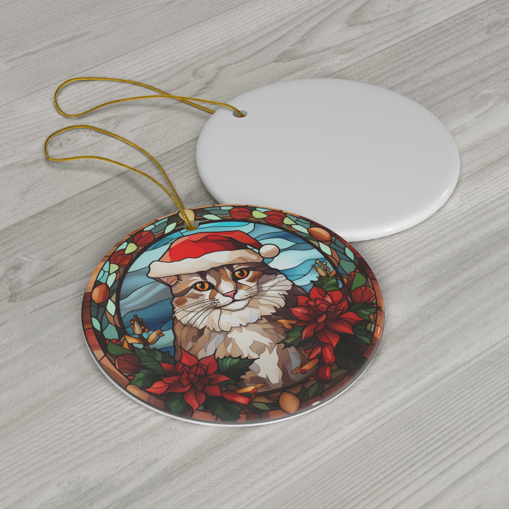 Santa Cat Ceramic Ornament       Item #3857319 - Buckshot's Bargain Barn