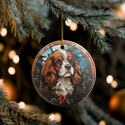 Cavalier King Charles Spaniel Dog Christmas Ceramic Ornament Item #356316