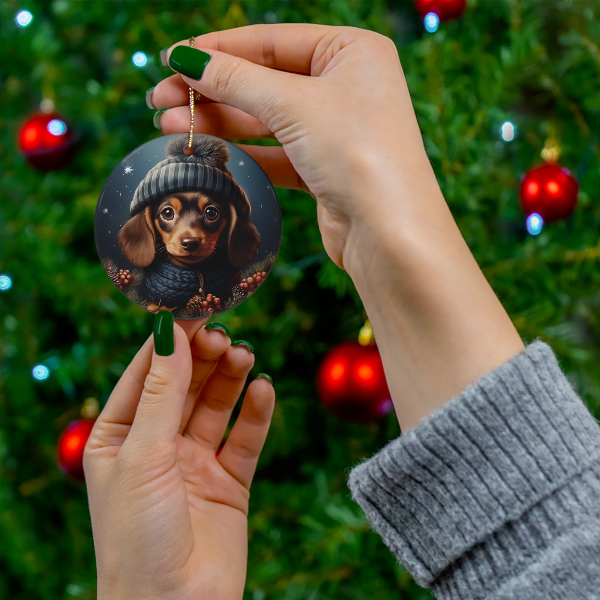 Dog Ceramic Disc Ornament            Item #919951