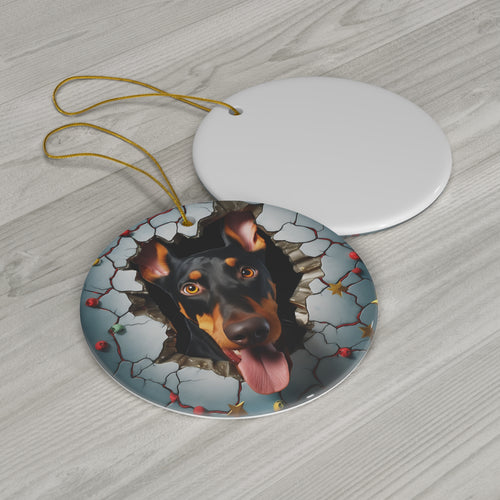 CERAMIC ORNAMENT - 3D CHRISTMAS DOG        Item #3303318