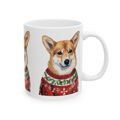 Corgi in Holiday Sweater Ceramic Mug 11oz   Item #323396