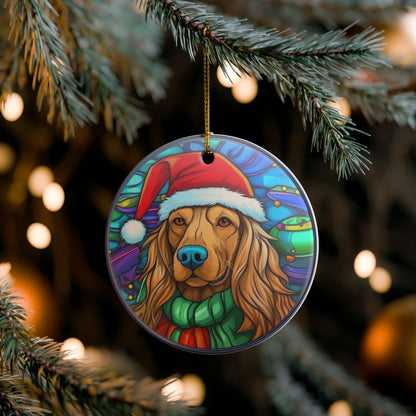 Christmas Golden Retriever Ceramic Ornament    Item #21977