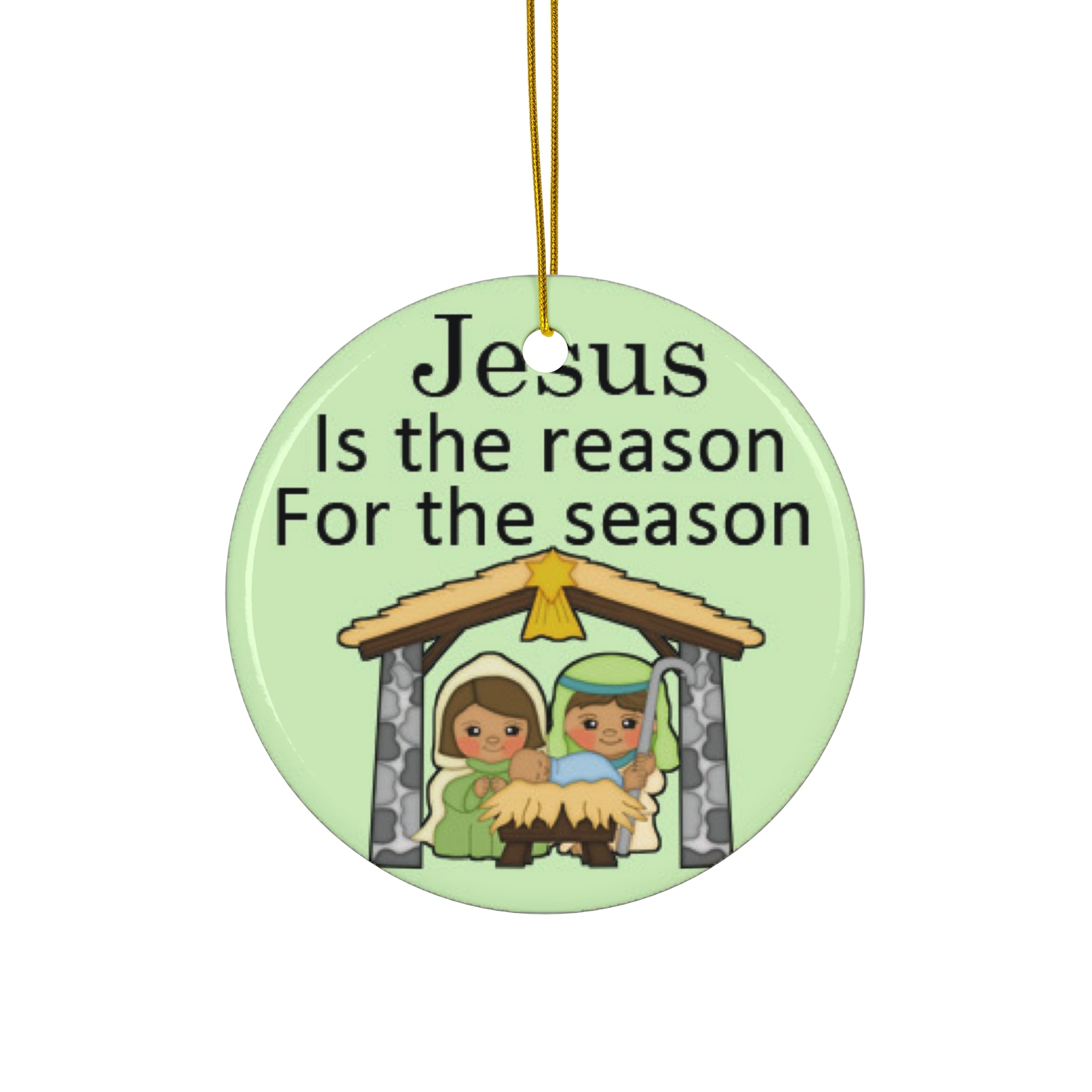 Jesus Is The Reason For The Season Ceramic Disc Ornament       Item #779774 - Buckshot's Bargain Barn