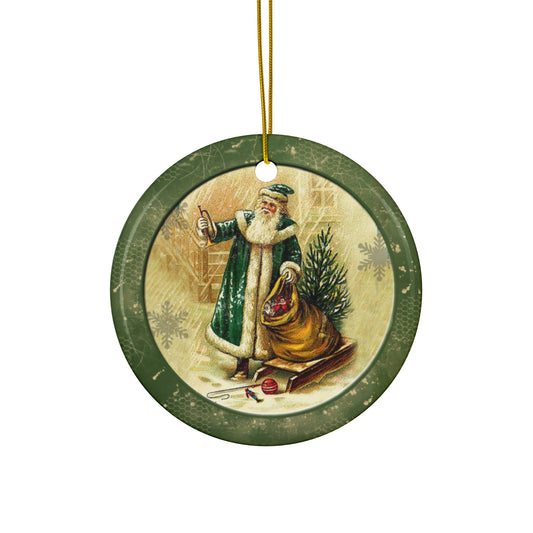 Santa Ceramic Disc Ornament       Item #9165589