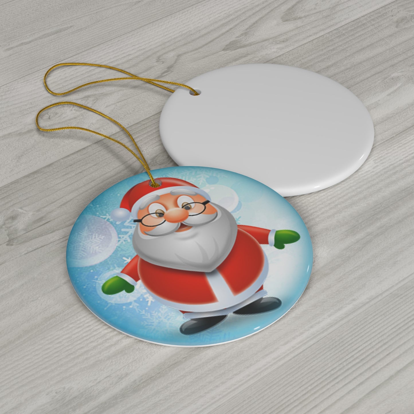 Santa Ceramic Disc Ornament        Item #3885035