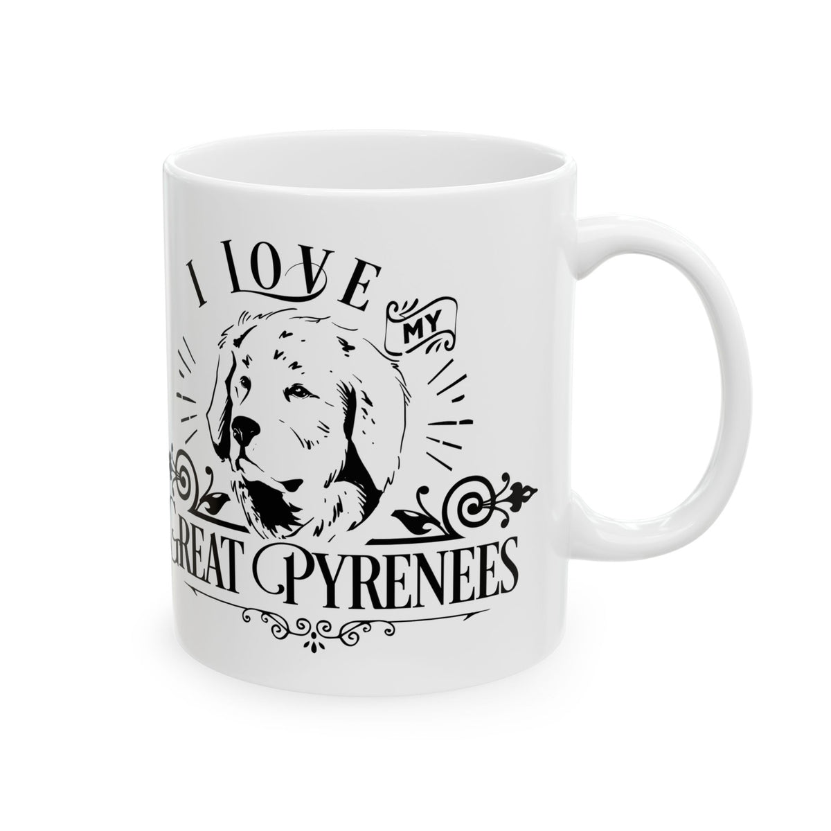I Love My Great Pyrenees Ceramic Mug — Dog Lover Coffee Cup 11oz   Item #195699