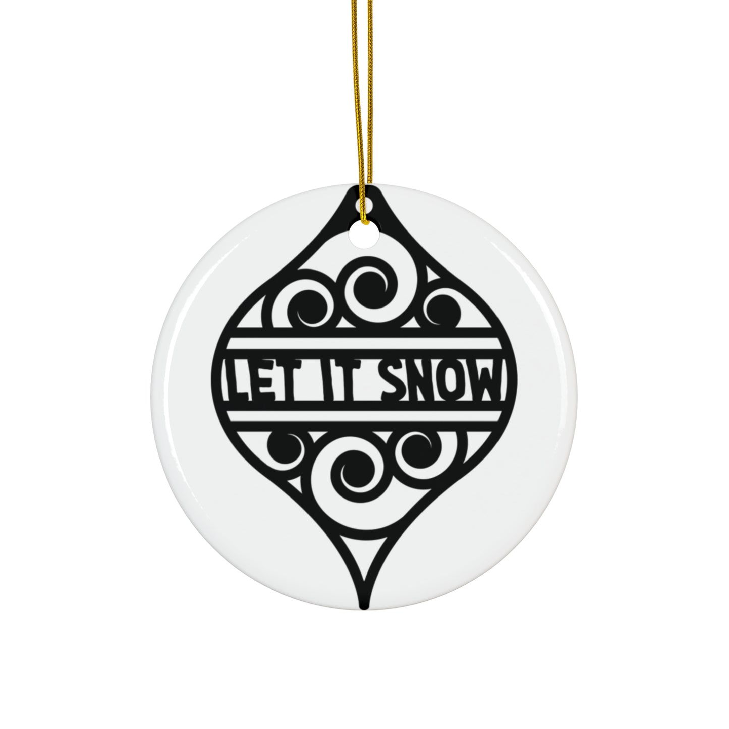 Let It Snow Ceramic Disc Ornament      Item #5323194