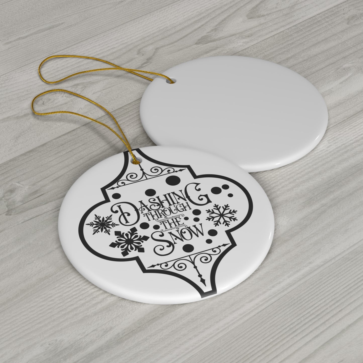 Dashing Through The Snow Ceramic Disc Ornament          Item #7326466