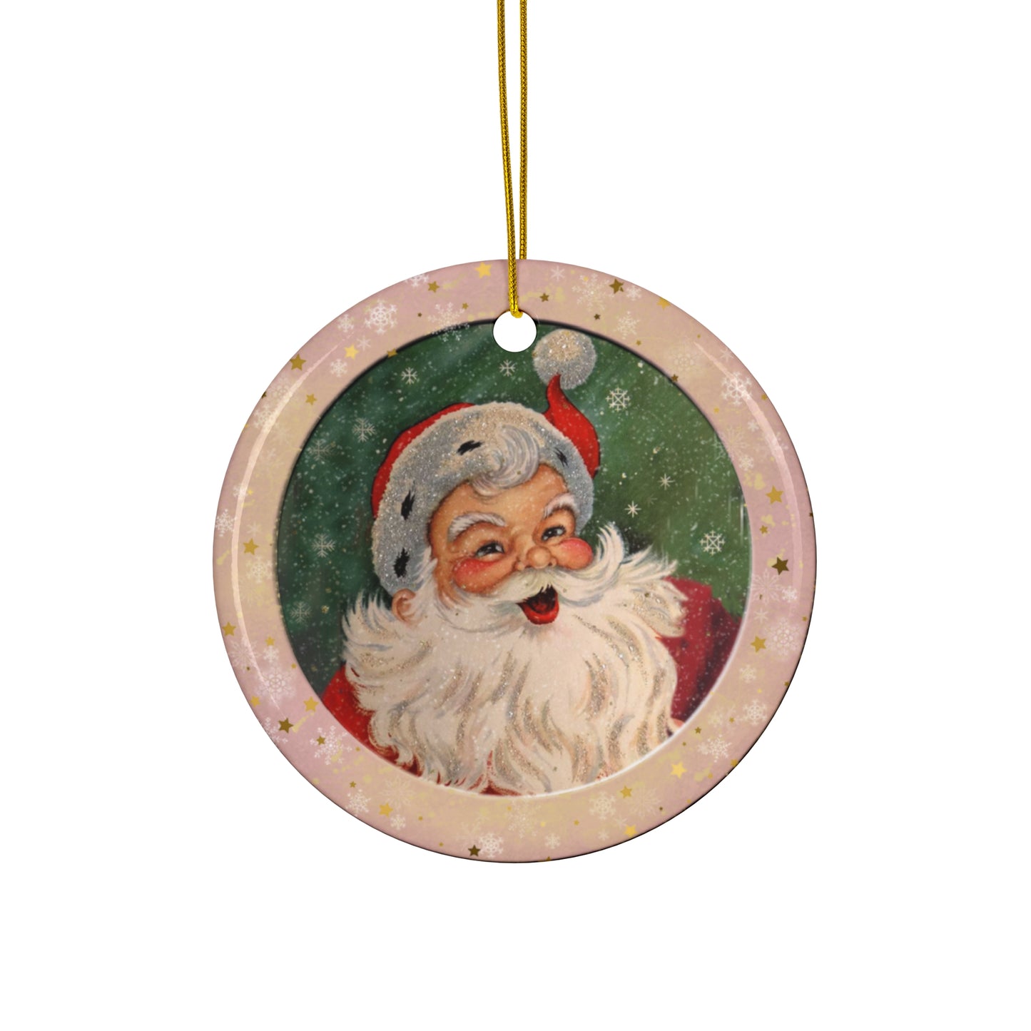 Santa Ceramic Disc Ornament     Item #3054059