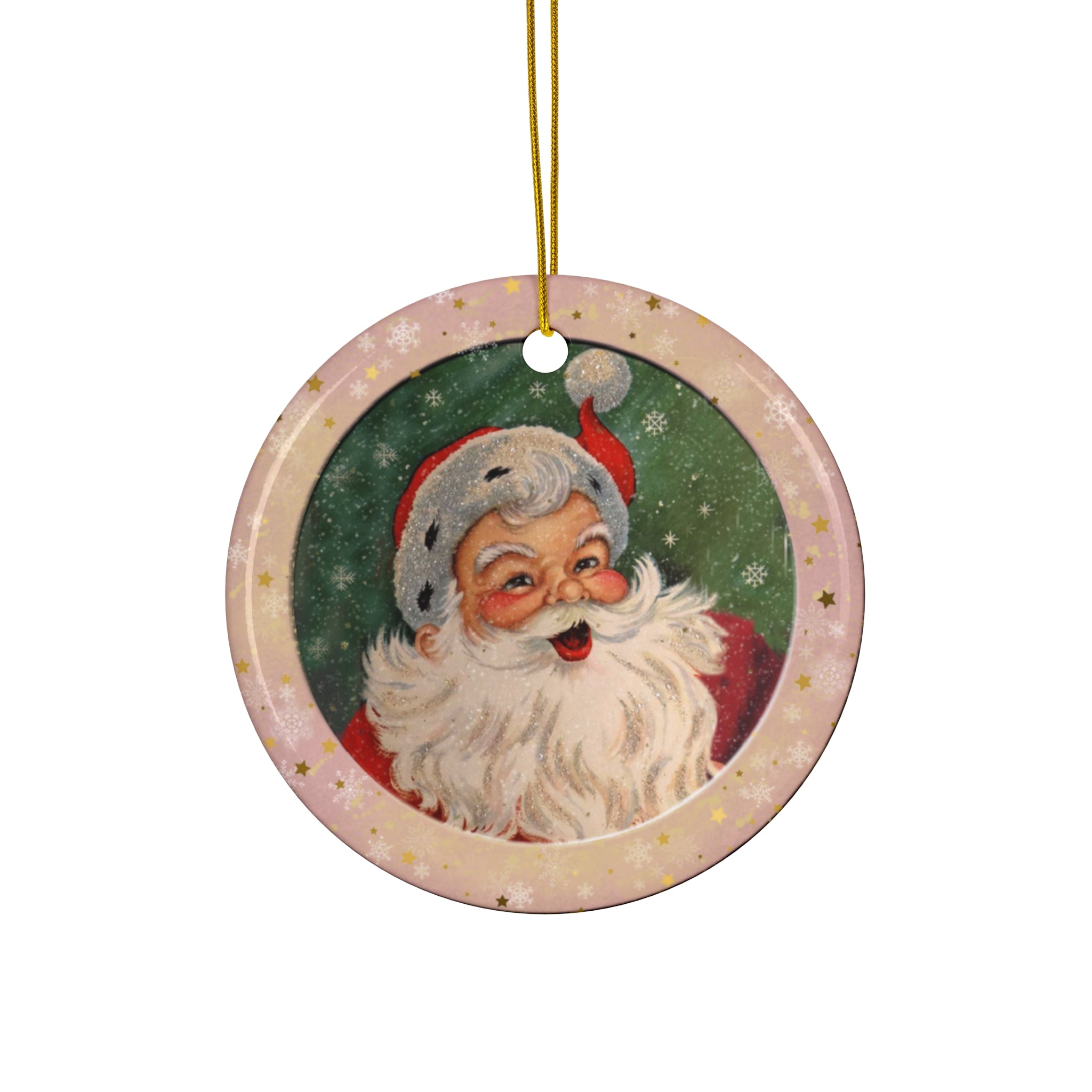 Santa Ceramic Disc Ornament     Item #3054059 - Buckshot's Bargain Barn