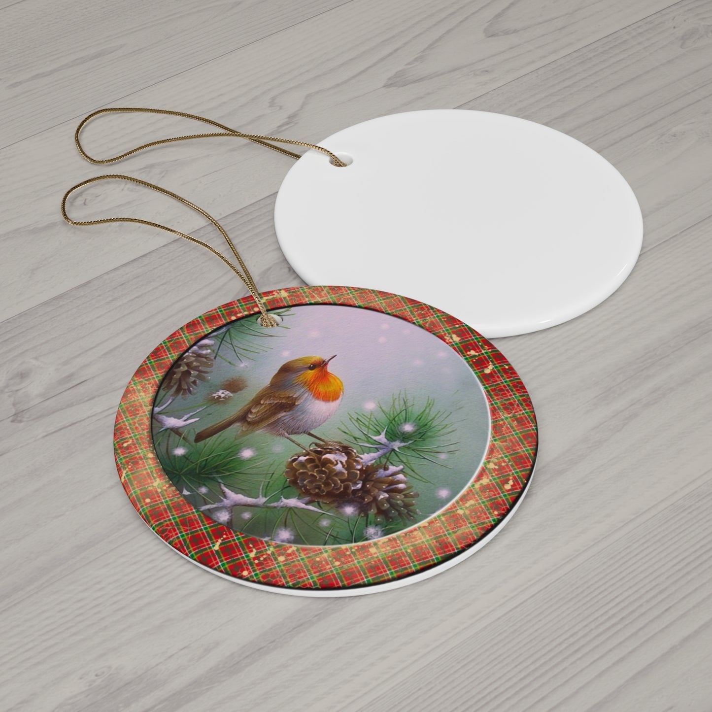 Christmas Birds Ceramic Disc Ornament     Item #439099