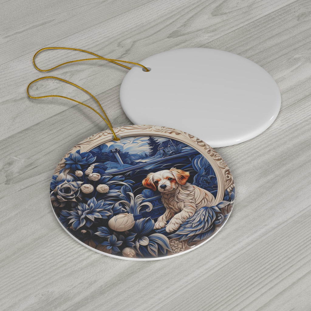 Dog Ceramic Disc Ornament           Item #7730036