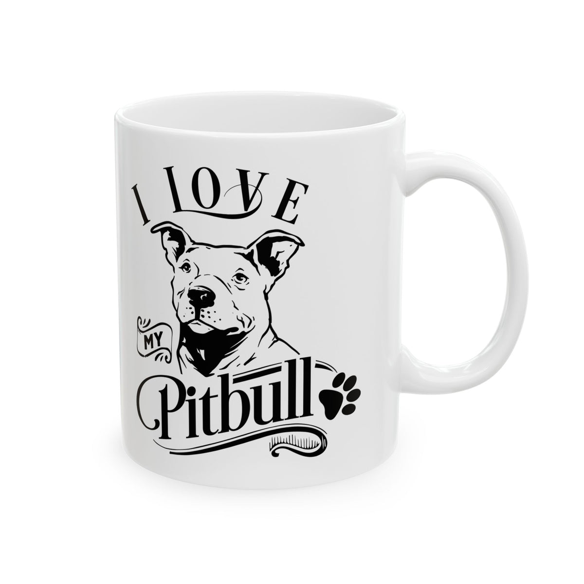I Love My Pitbull Ceramic Mug — Pet Coffee Cup 11oz   Item #403882