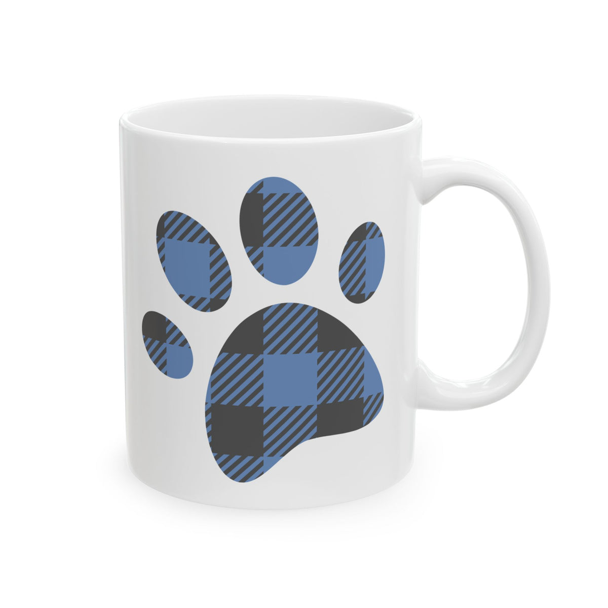 Blue Paw Print Ceramic Mug — Cute Pet Lover Coffee Cup 11oz   Item #252252