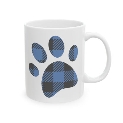 Blue Paw Print Ceramic Mug — Cute Pet Lover Coffee Cup 11oz   Item #252252