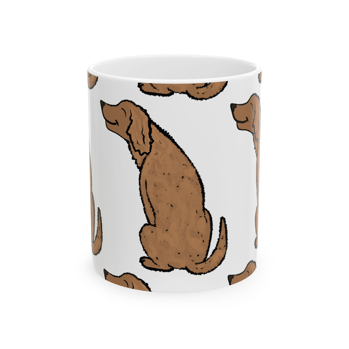 Brown Labrador Pattern Ceramic Mug – Cute Dog Lover Coffee Cup 11oz   Item #827932