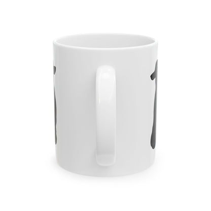 Dog Silhouette Mug – Back View Ceramic Coffee Cup 11oz    Item #7939