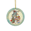 Christmas Scene Ceramic Disc Ornament         Item #3470562 - Buckshot's Bargain Barn
