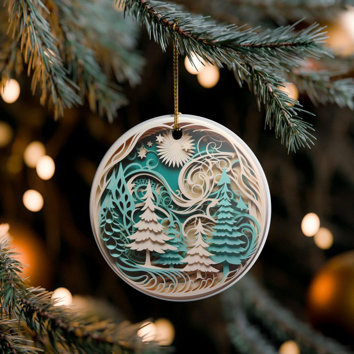 Winter Forest Ceramic Ornament   Item #462158