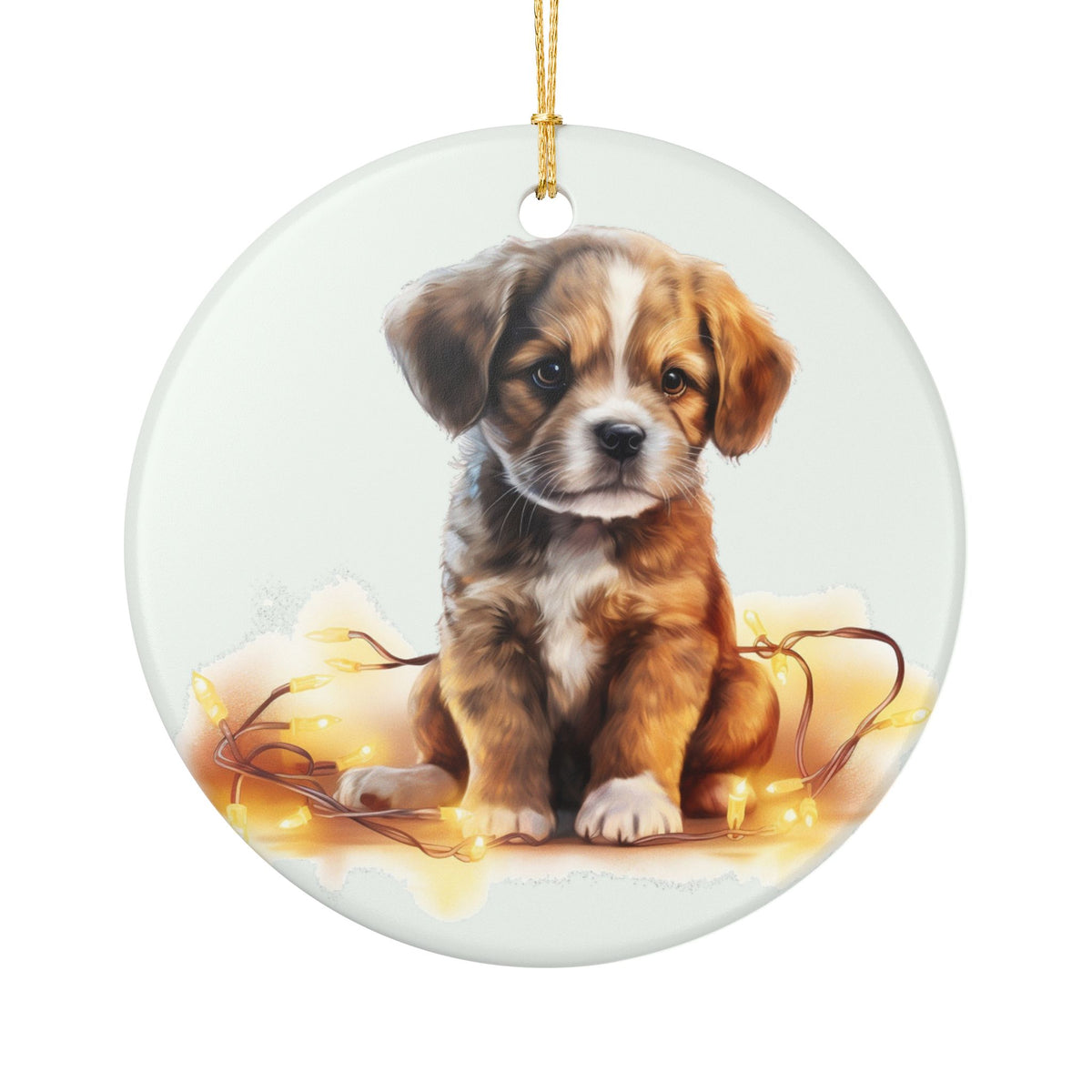 Adorable Puppy Christmas Ceramic Ornament   Item  #587767