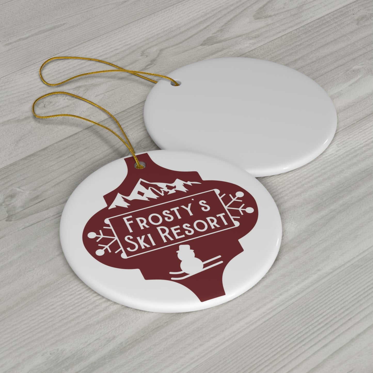 Frosty's Ski Resort Ceramic Disc Ornament           Item #1252436