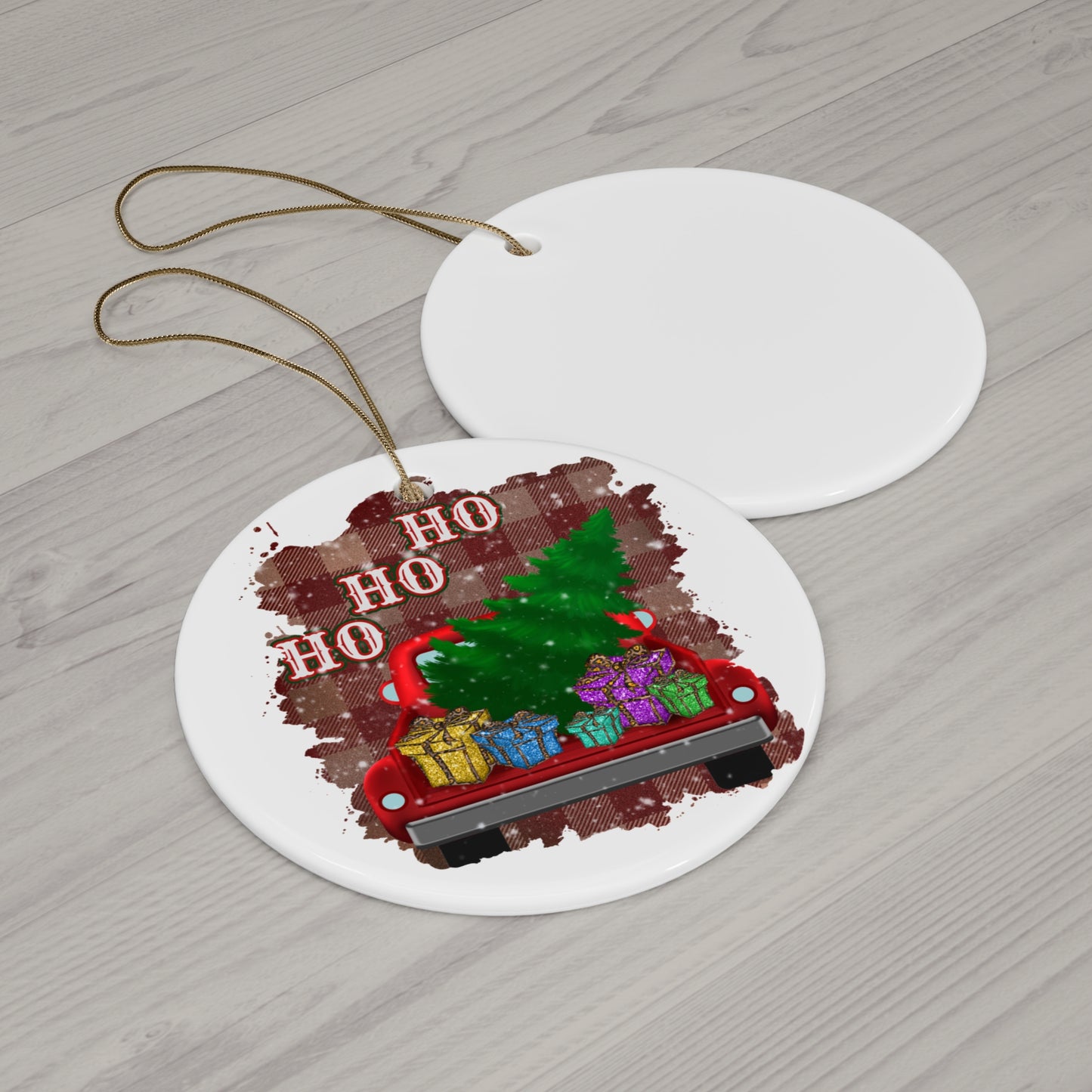 Ho Ho Ho Ceramic Disc Ornament      Item #8535863