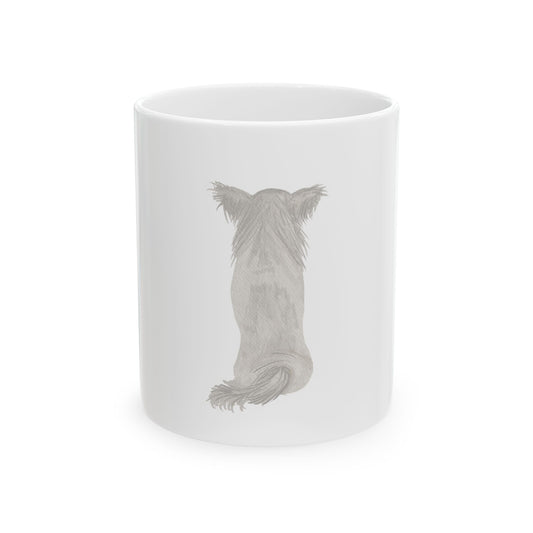 Dog Silhouette Ceramic Mug — Back View Sketch Coffee Cup 11oz    Item #1045