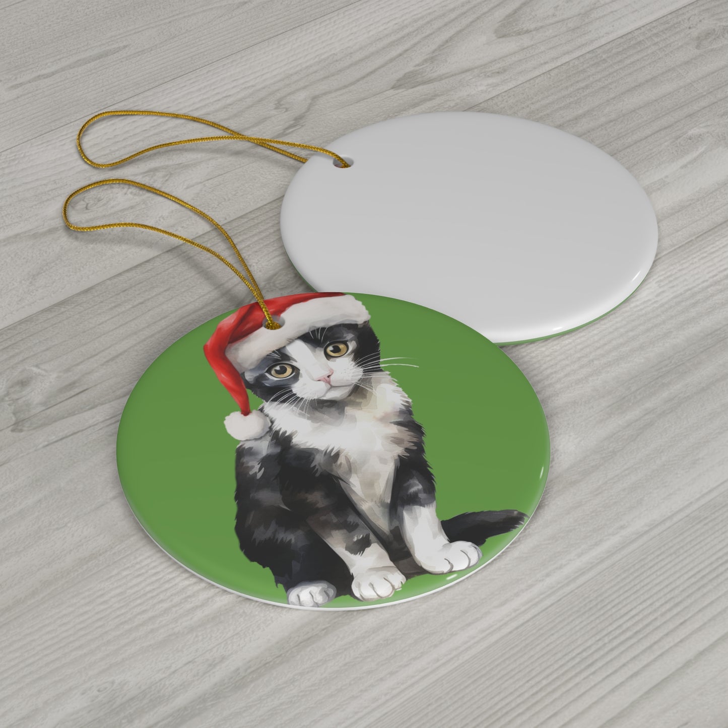 Ceramic Ornament - Kinkalow Xmas Cat    Item #7391148