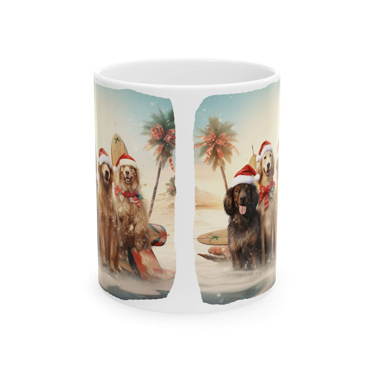 Christmas Beach Dogs Ceramic Mug 11oz  Item #963959