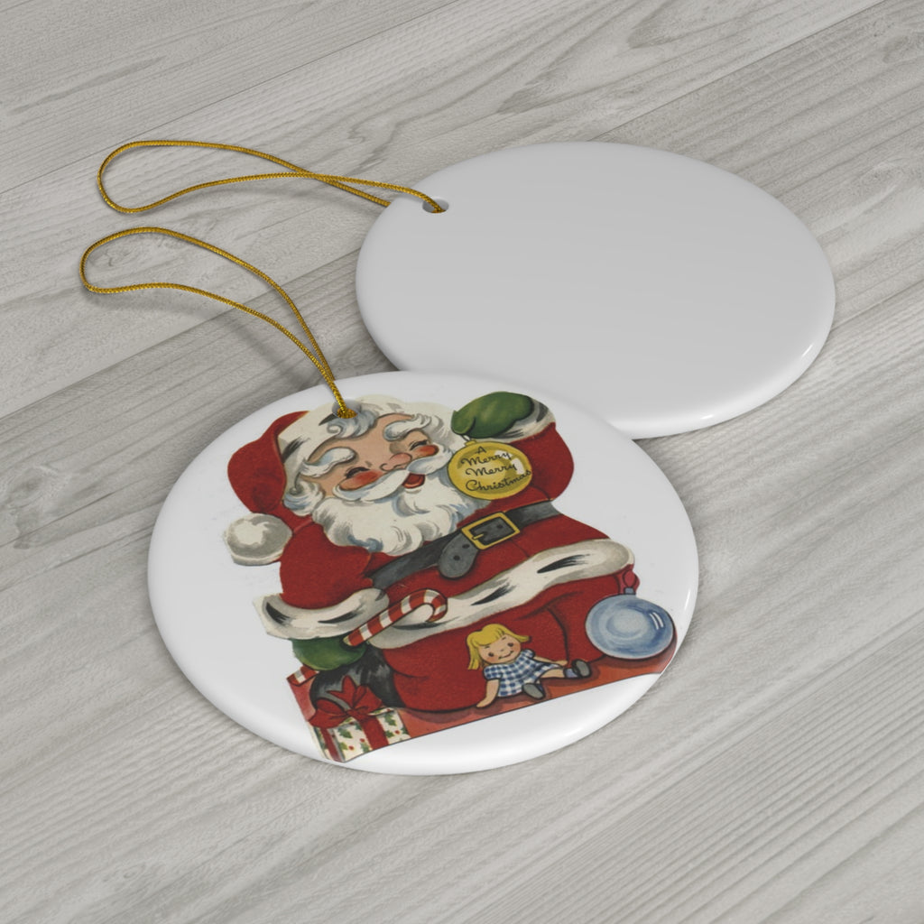Santa Ceramic Disc Ornament           Item #2104828