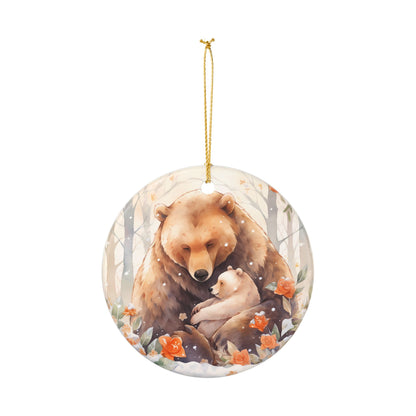 Ceramic Ornament – Mother Bear and Cub Woodland Christmas Decoration    Item #709366