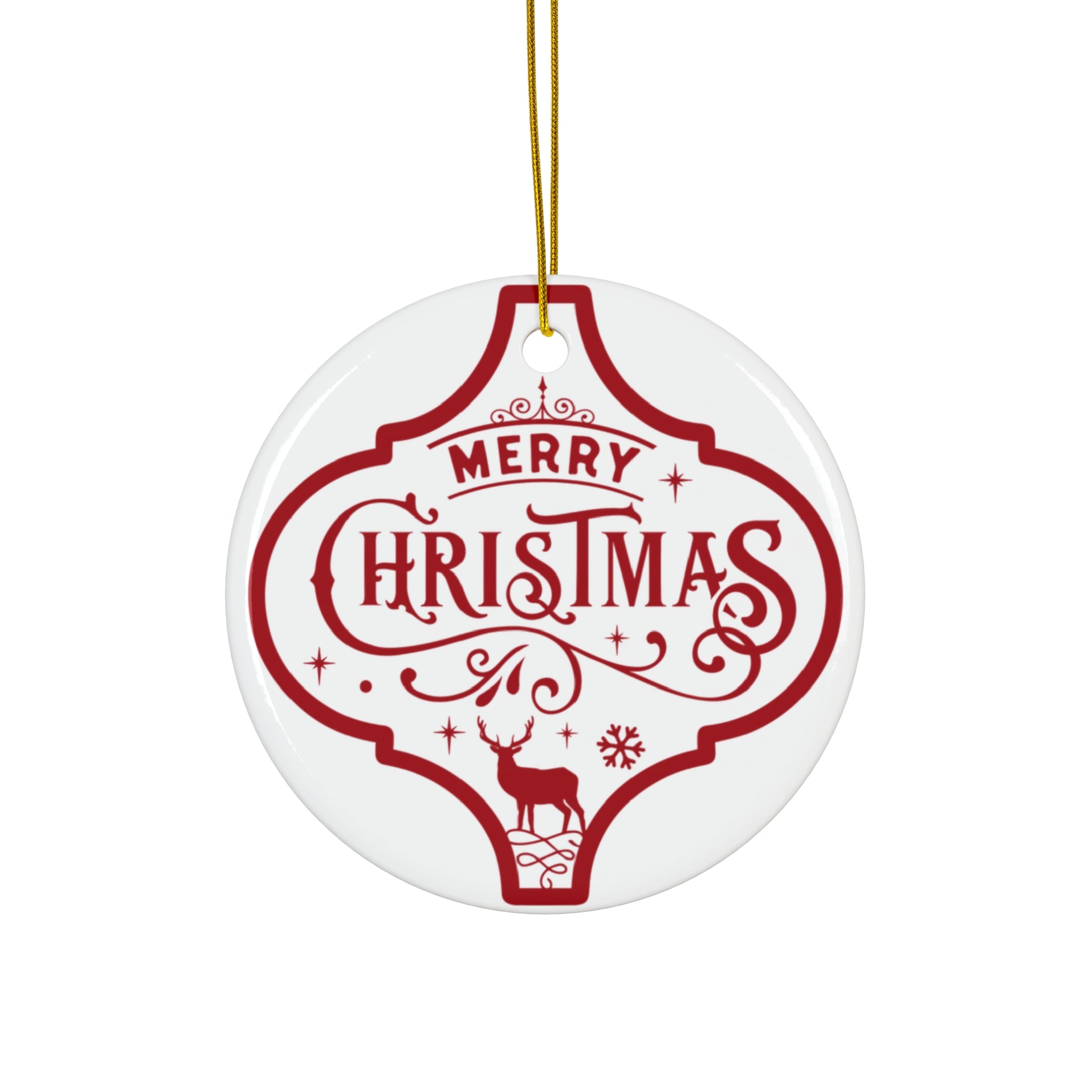 Merry Christmas Ceramic Disc Ornament          Item #5574982