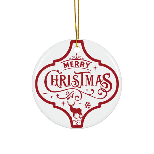 Merry Christmas Ceramic Disc Ornament          Item #5574982