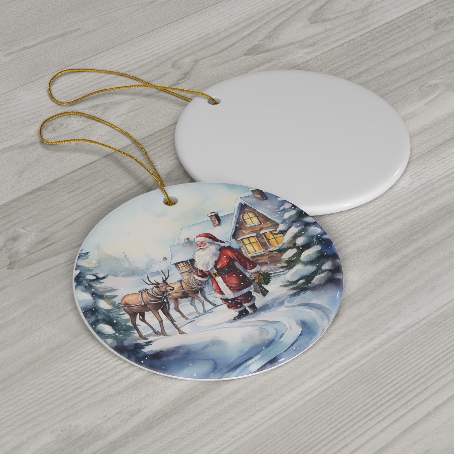 Santa Ceramic Disc Ornament      Item #2868792