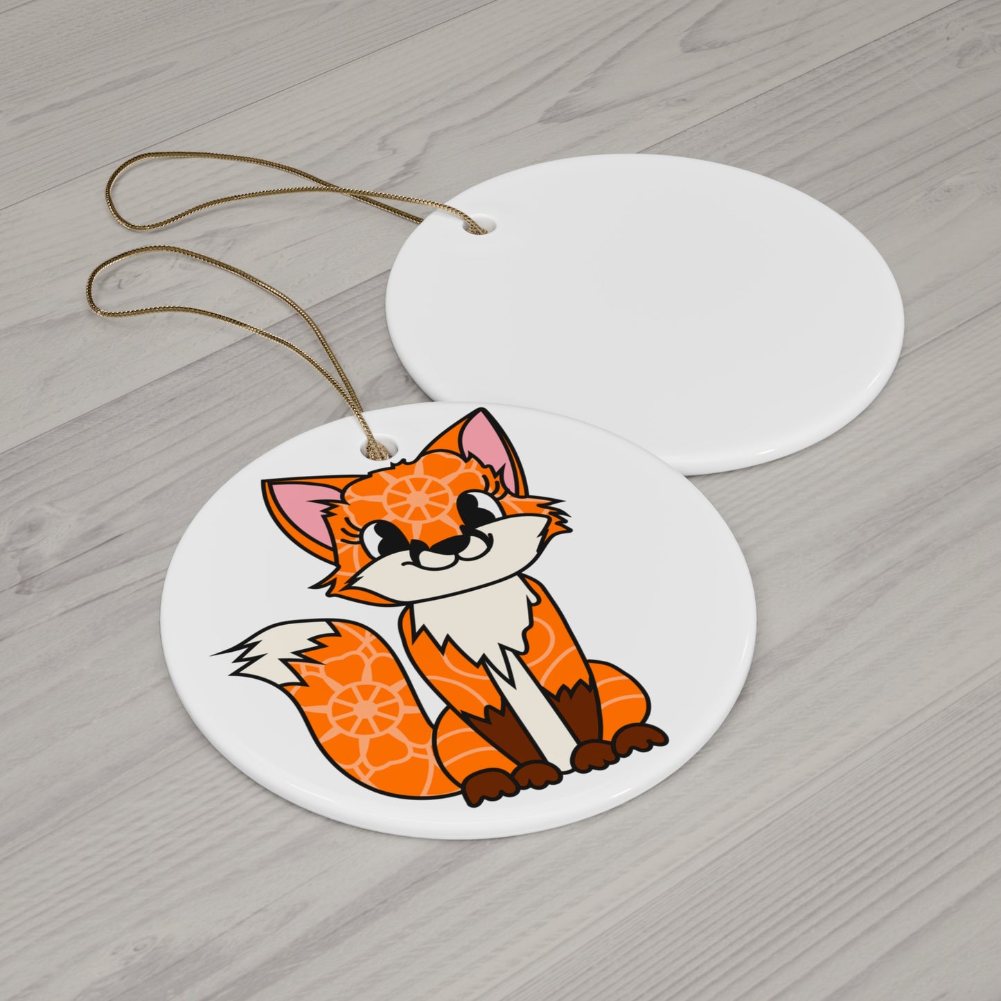 Fox Ceramic Disc Ornament        Item #1952718