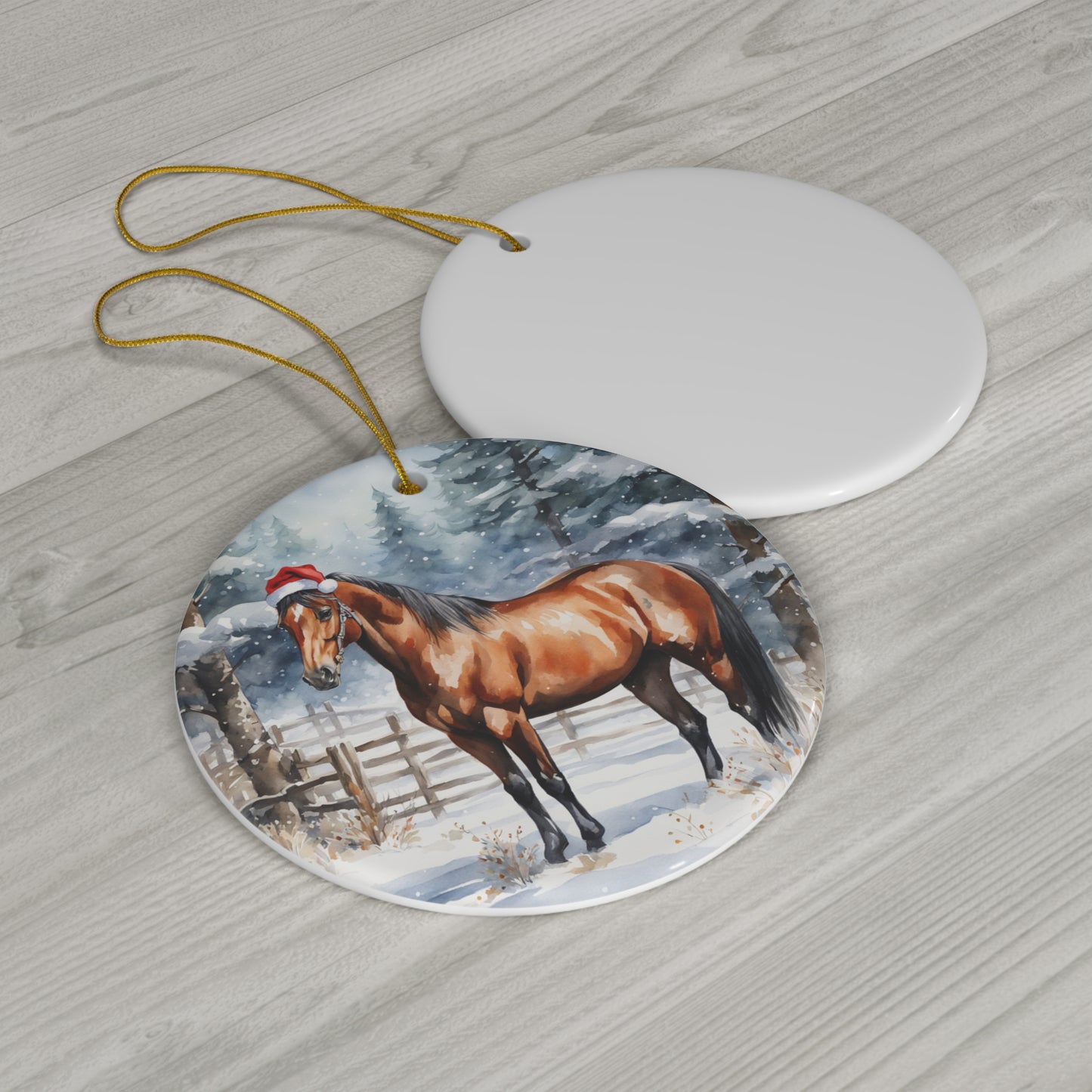 Ceramic Ornament - Horse Christmas      Item #8623326