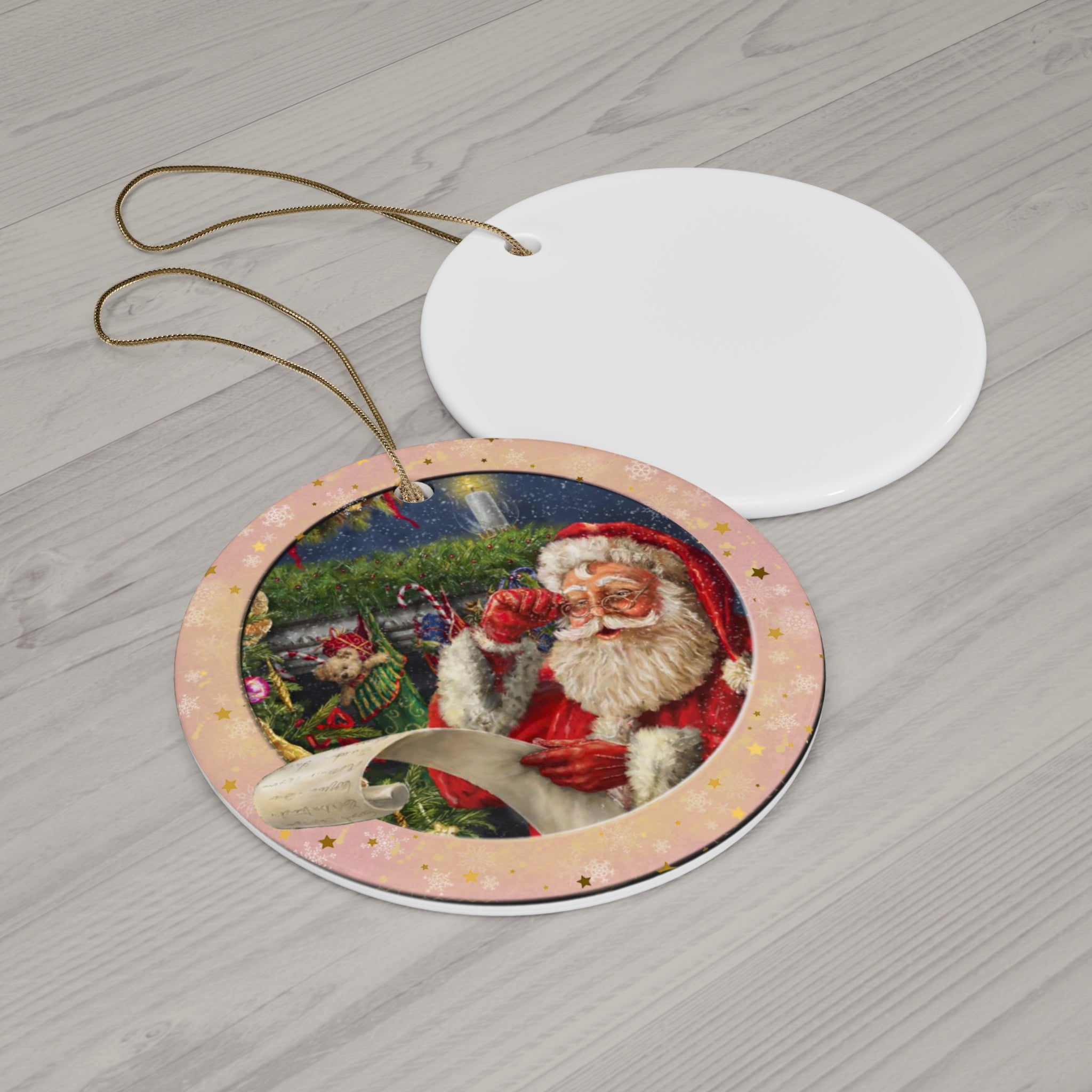 Santa Ceramic Disc Ornament     Item #2232432 - Buckshot's Bargain Barn