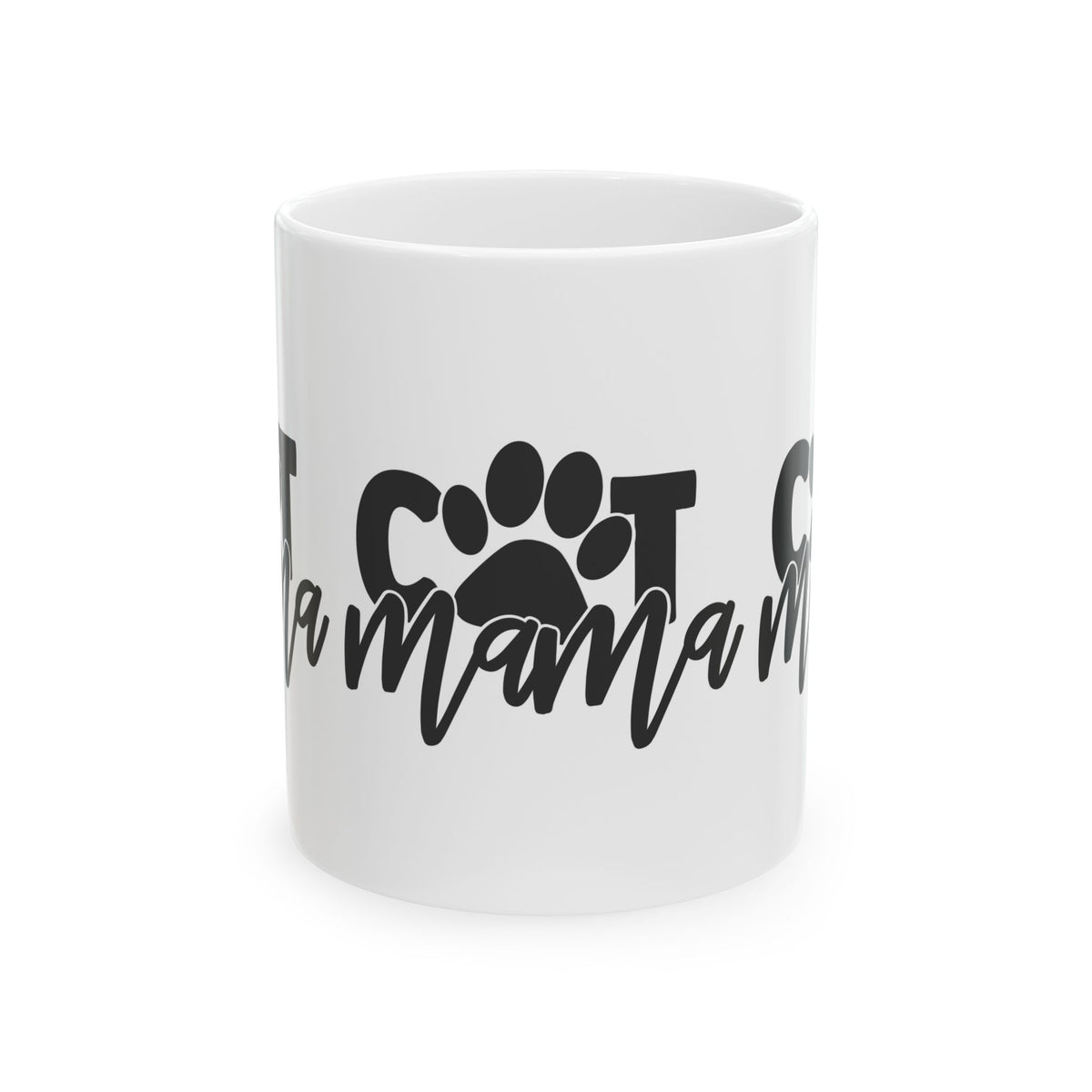 Cat Mama Ceramic Mug — Paw Print Coffee Cup 11oz   Item #530299