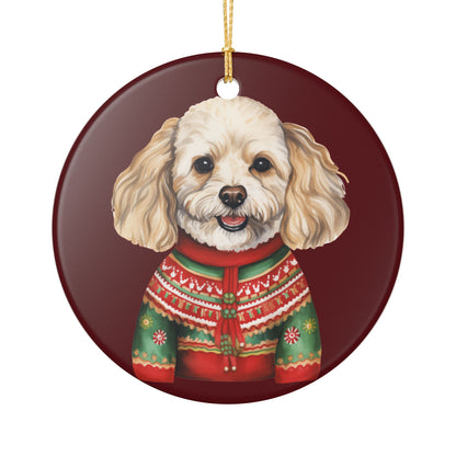 Festive Dog in Sweater Ceramic Ornament   Item #613659