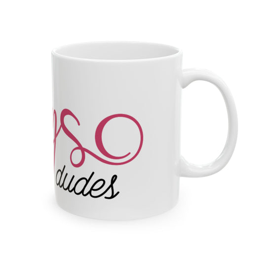 Dogs Before Dudes Ceramic Mug — Cute Paw Print Coffee Cup 11oz   Item #738206