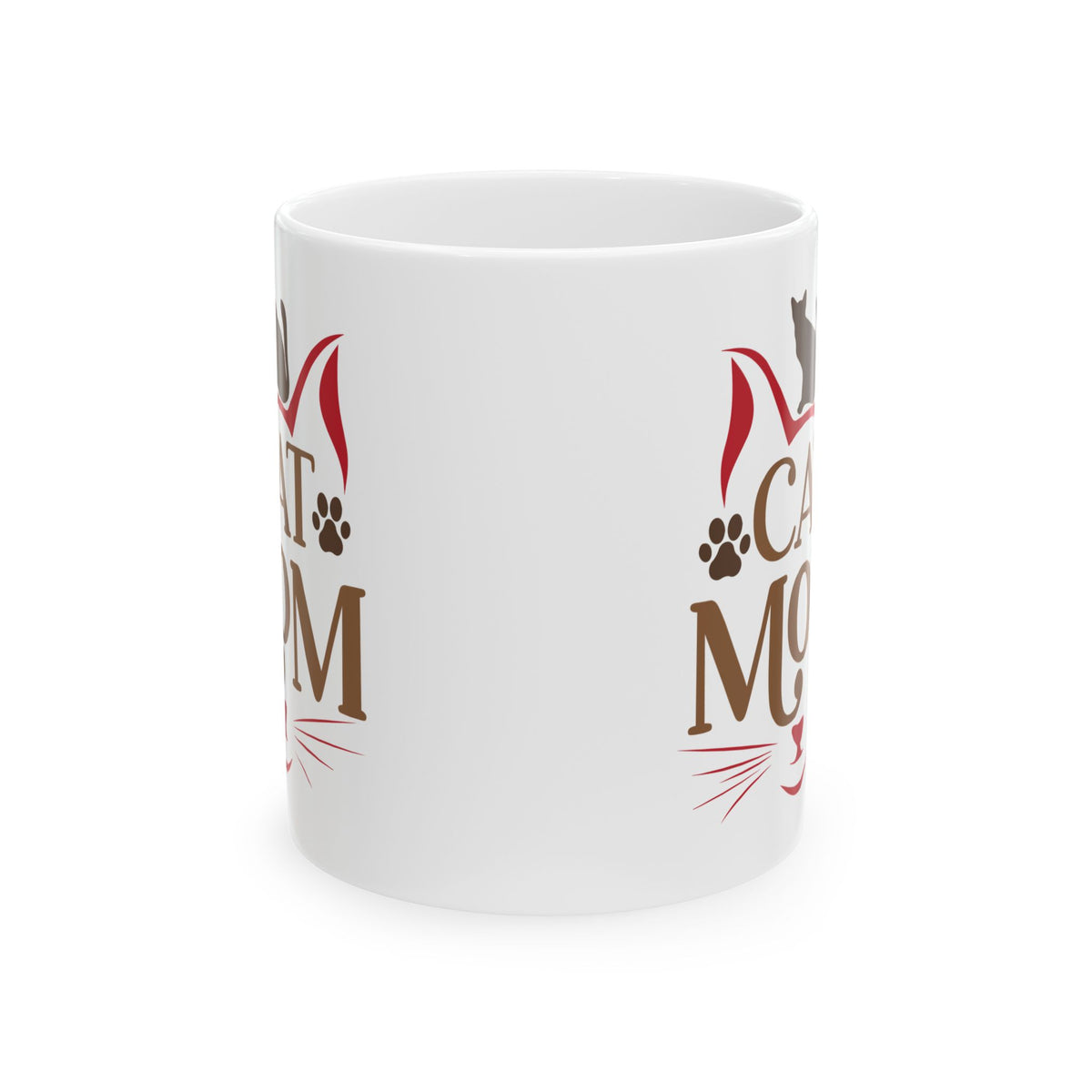 Cat Mom Ceramic Mug – Cute Paw Print Coffee Cup 11oz   Item #175744