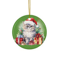 Ceramic Ornament - Christmas Cat      Item #640626
