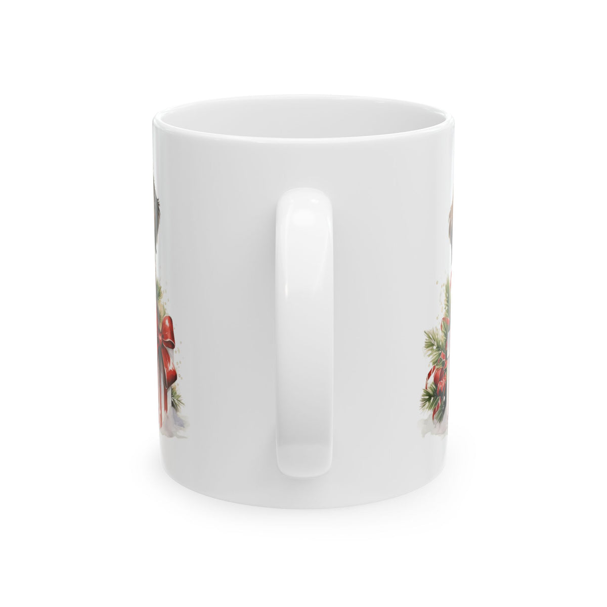 Christmas Dog with Presents and Festive Greenery Christmas Mug 11oz   Item #408637