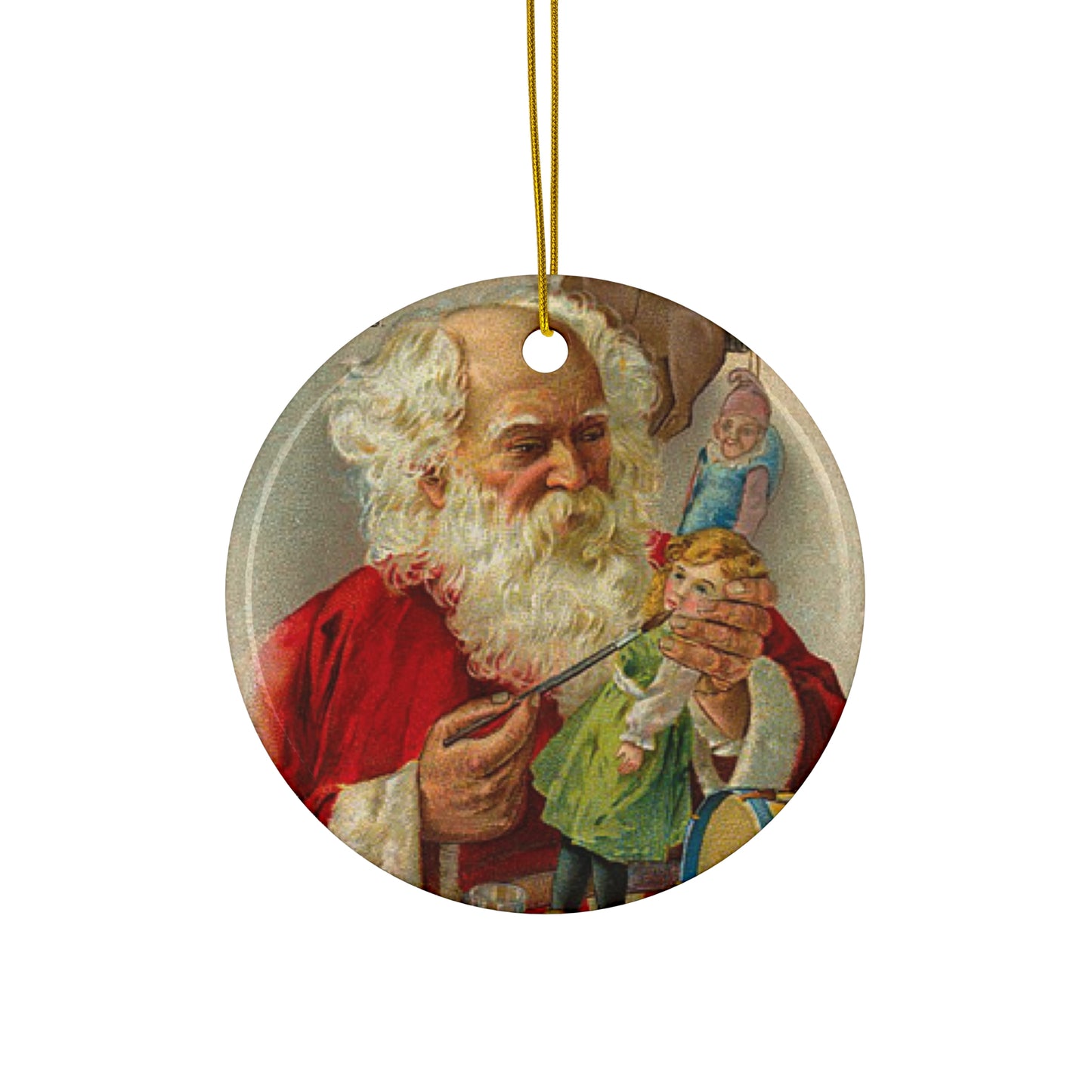 Santa Ceramic Disc Ornament          Item #9003768