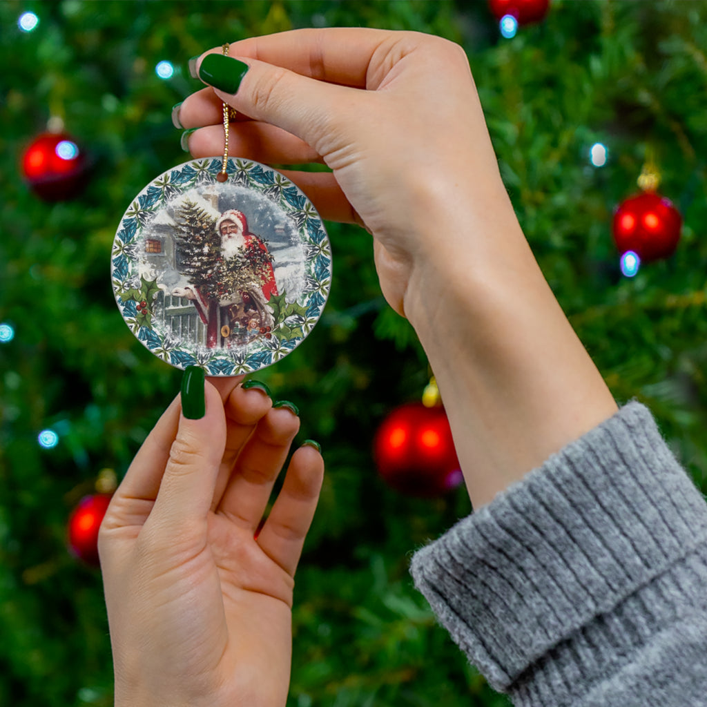 Santa Ceramic Disc Ornament          Item #1138073