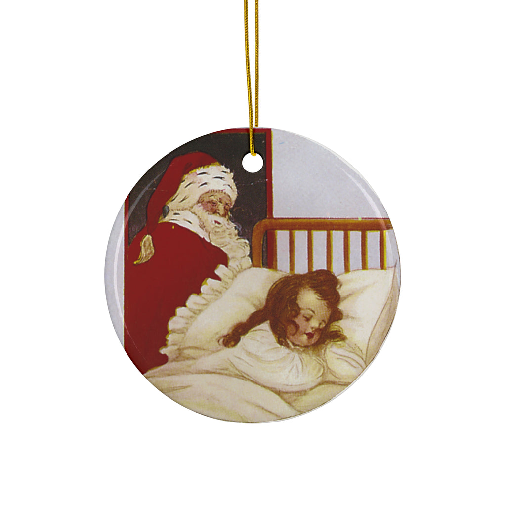 Santa Ceramic Disc Ornament          Item #6516172